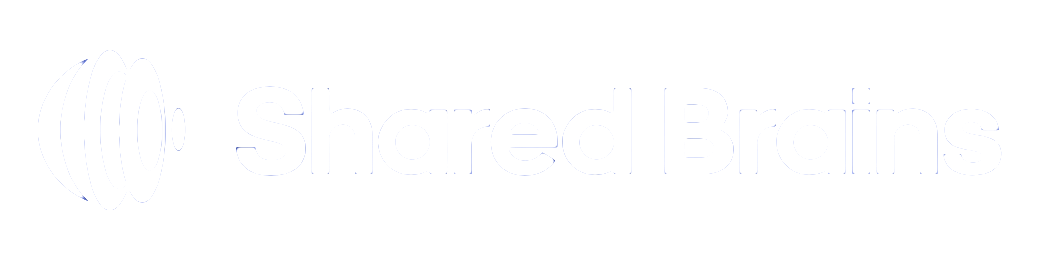 Shared brains logo white
